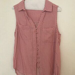Velvet heart red sleeveless blouse